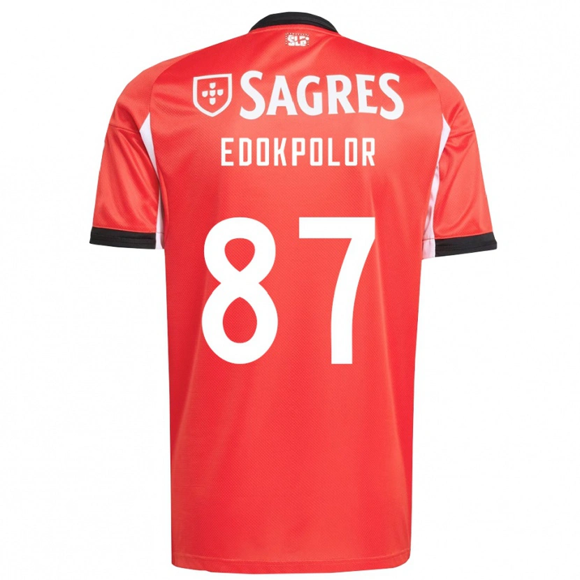 Danxen Kvinnor Peter Edokpolor #87 Röd Vit Hemmatröja Matchtröjor 2025/26 Tröjor T-Tröja