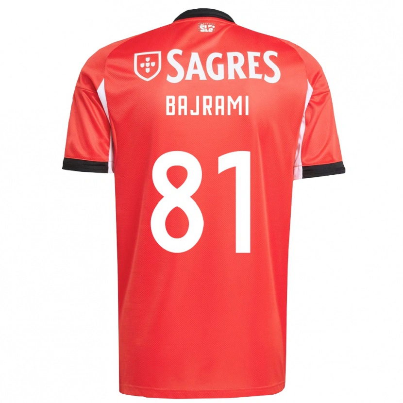 Danxen Kvinnor Adrian Bajrami #81 Röd Vit Hemmatröja Matchtröjor 2025/26 Tröjor T-Tröja