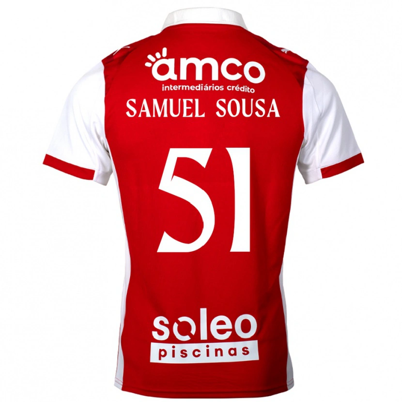 Danxen Kvinnor Samu Sousa #51 Röd Vit Hemmatröja Matchtröjor 2025/26 Tröjor T-Tröja