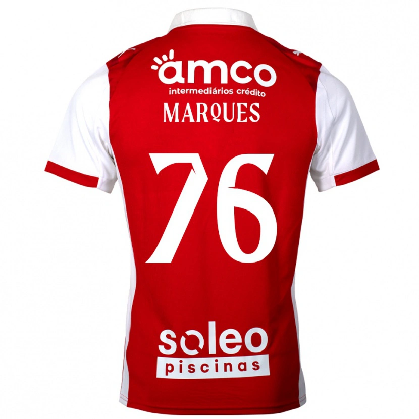 Danxen Kvinnor Tomás Marques #76 Röd Vit Hemmatröja Matchtröjor 2025/26 Tröjor T-Tröja