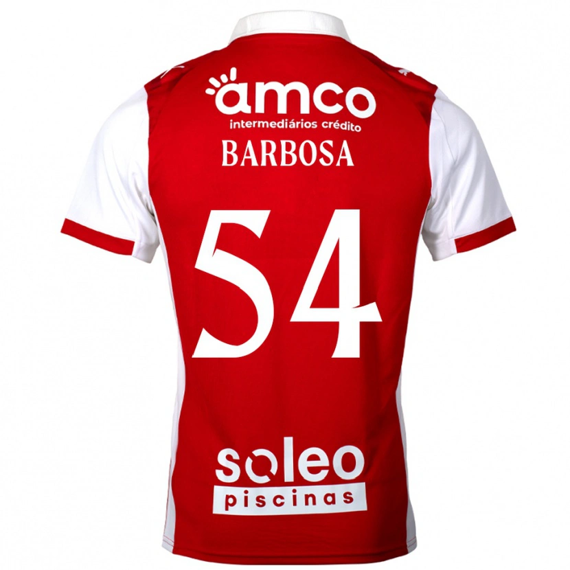 Danxen Kvinnor Gui Barbosa #54 Röd Vit Hemmatröja Matchtröjor 2025/26 Tröjor T-Tröja
