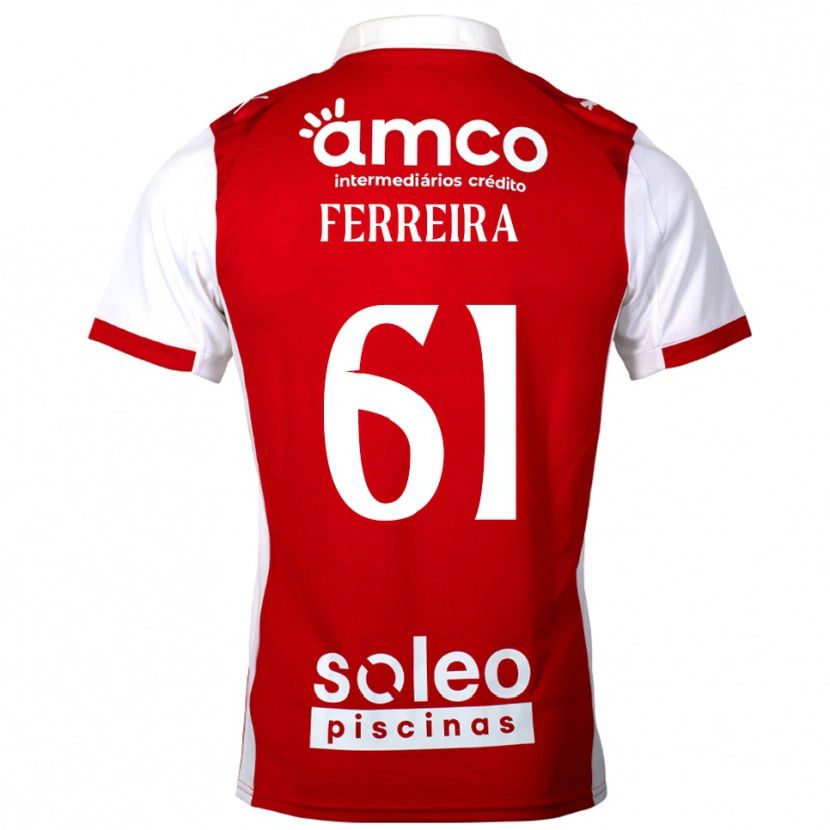 Danxen Kvinnor Tiago Ferreira #61 Röd Vit Hemmatröja Matchtröjor 2025/26 Tröjor T-Tröja