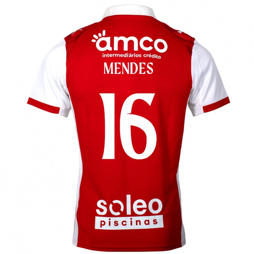 Danxen Kvinnor Rafa Mendes #16 Röd Vit Hemmatröja Matchtröjor 2025/26 Tröjor T-Tröja