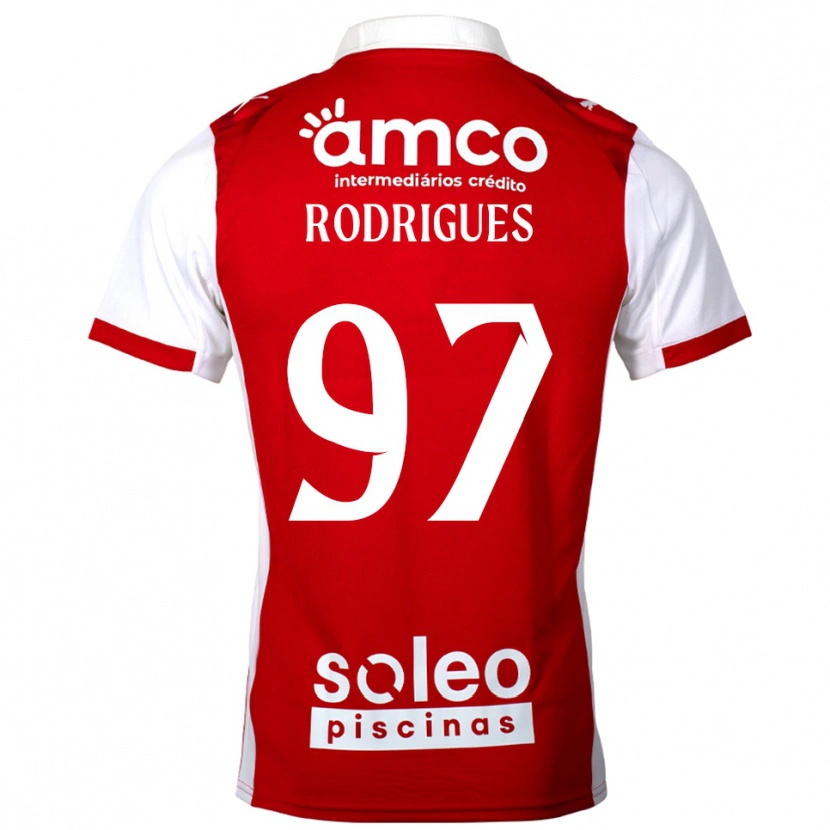 Danxen Kvinnor Dinis Rodrigues #97 Röd Vit Hemmatröja Matchtröjor 2025/26 Tröjor T-Tröja