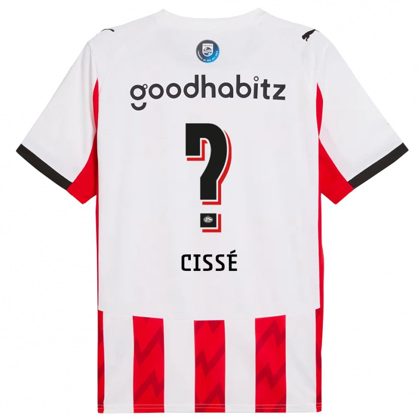 Danxen Kvinnor Alseny Cissé #0 Röd Vit Hemmatröja Matchtröjor 2025/26 Tröjor T-Tröja