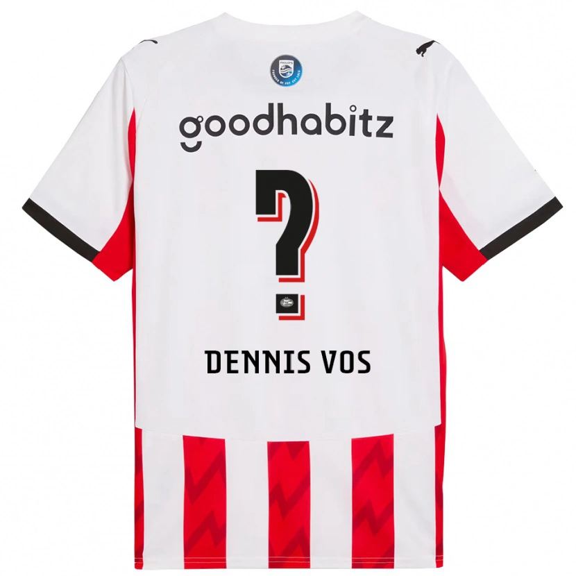 Danxen Kvinnor Dennis Vos #0 Röd Vit Hemmatröja Matchtröjor 2025/26 Tröjor T-Tröja