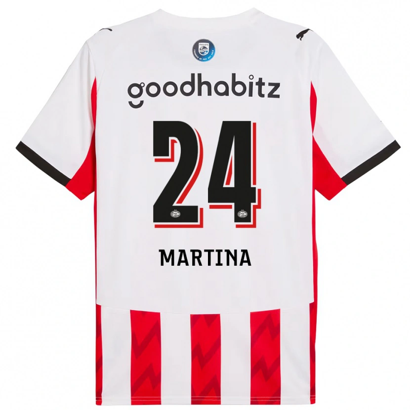 Danxen Kvinnor Shijona Martina #24 Röd Vit Hemmatröja Matchtröjor 2025/26 Tröjor T-Tröja
