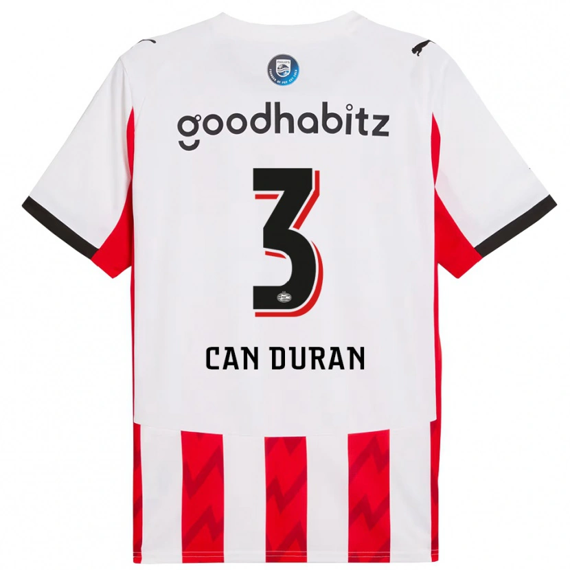 Danxen Kvinnor Emre Can Duran #3 Röd Vit Hemmatröja Matchtröjor 2025/26 Tröjor T-Tröja