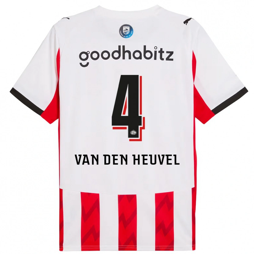 Danxen Kvinnor Tim Van Den Heuvel #4 Röd Vit Hemmatröja Matchtröjor 2025/26 Tröjor T-Tröja