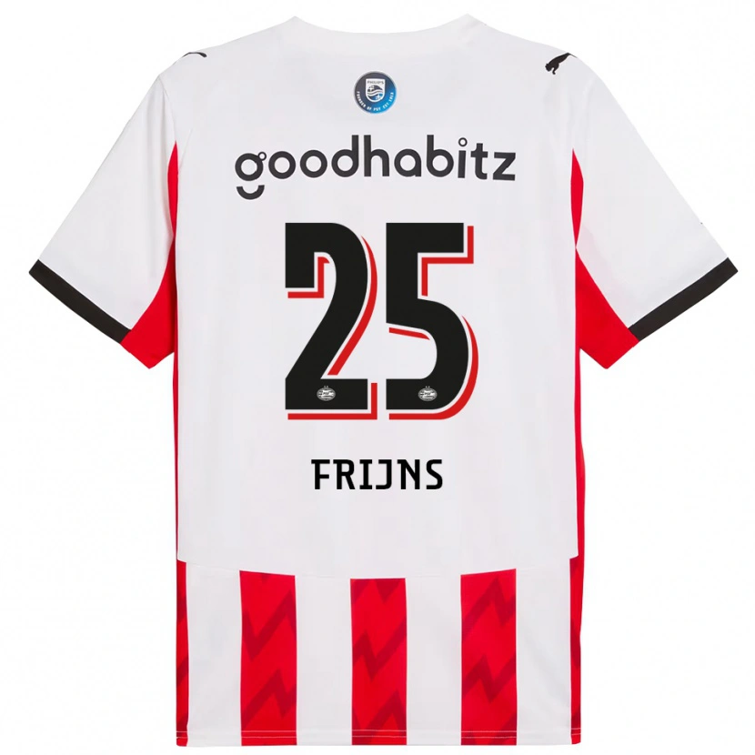 Danxen Kvinnor Emma Frijns #25 Röd Vit Hemmatröja Matchtröjor 2025/26 Tröjor T-Tröja