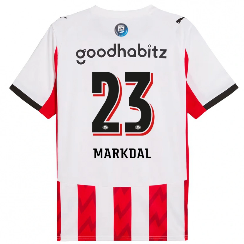 Danxen Kvinnor Mikkel Markdal #23 Röd Vit Hemmatröja Matchtröjor 2025/26 Tröjor T-Tröja