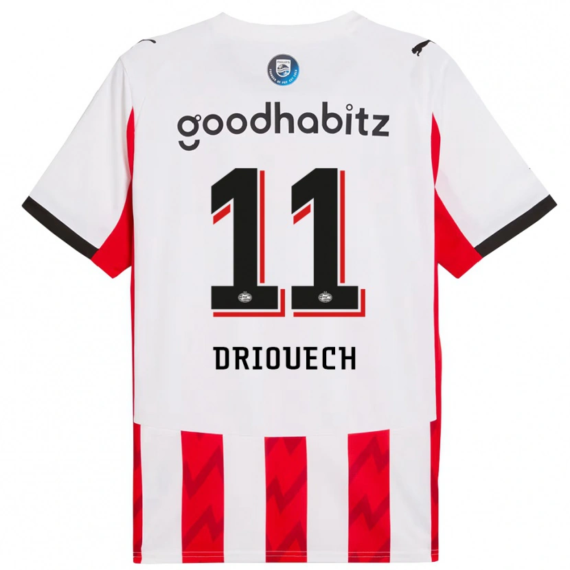 Danxen Kvinnor Couhaib Driouech #11 Röd Vit Hemmatröja Matchtröjor 2025/26 Tröjor T-Tröja