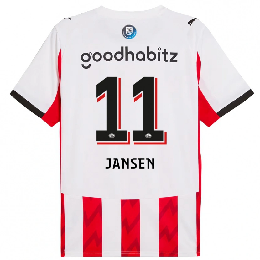 Danxen Kvinnor Renate Jansen #11 Röd Vit Hemmatröja Matchtröjor 2025/26 Tröjor T-Tröja