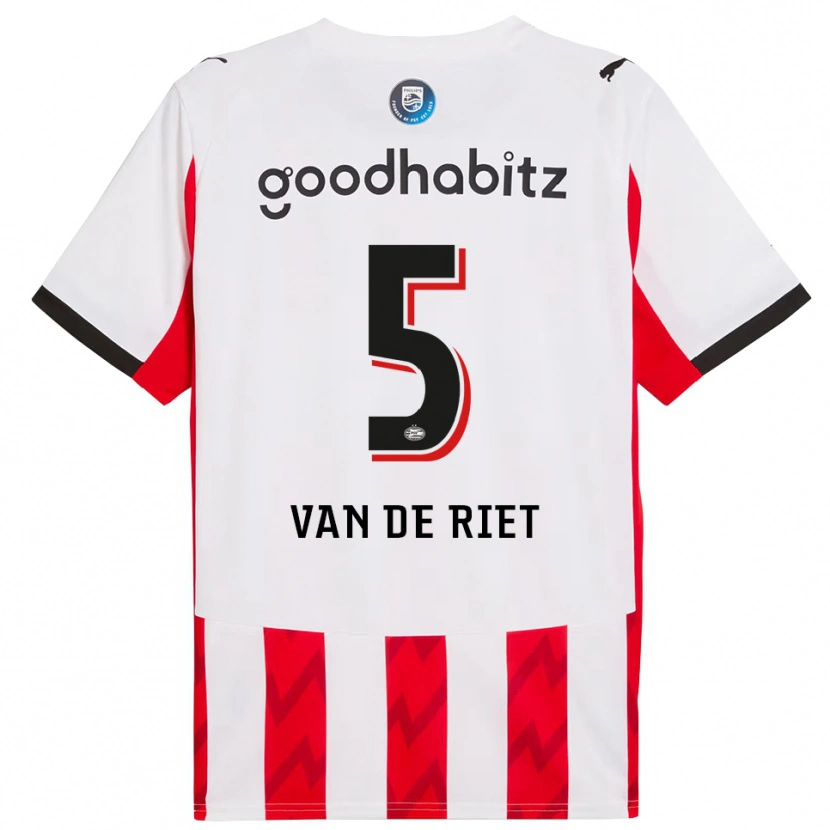 Danxen Kvinnor Raf Van De Riet #5 Röd Vit Hemmatröja Matchtröjor 2025/26 Tröjor T-Tröja