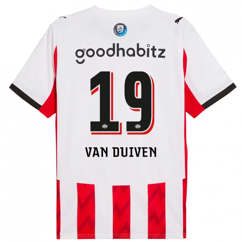Danxen Kvinnor Jason Van Duiven #19 Röd Vit Hemmatröja Matchtröjor 2025/26 Tröjor T-Tröja