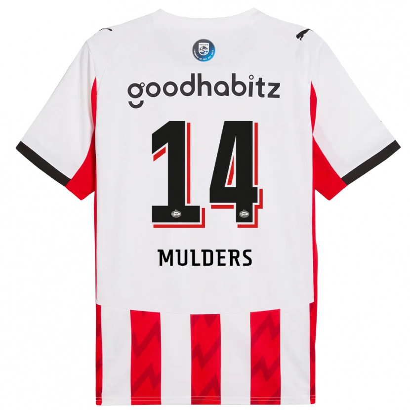 Danxen Kvinnor Boet Mulders #14 Röd Vit Hemmatröja Matchtröjor 2025/26 Tröjor T-Tröja