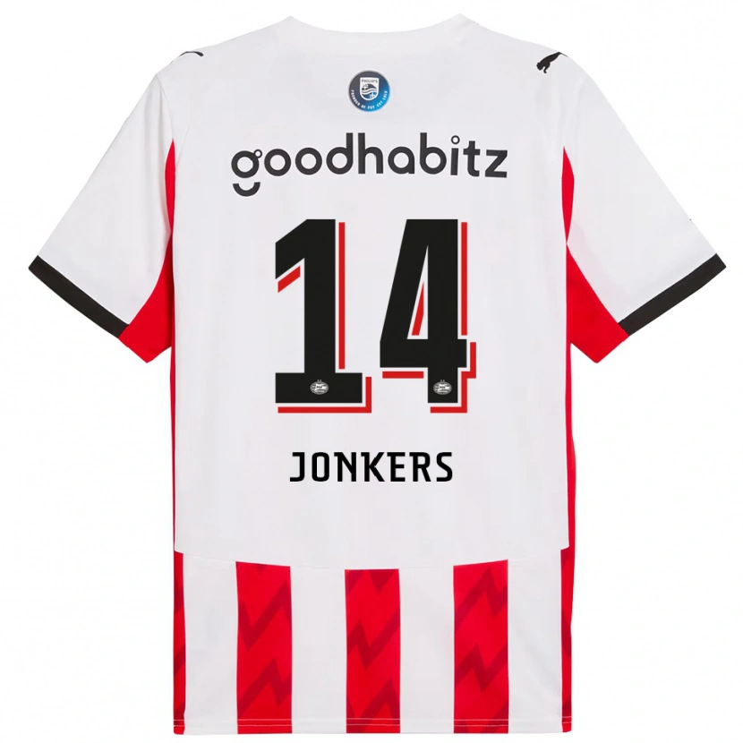 Danxen Kvinnor Brent Jonkers #14 Röd Vit Hemmatröja Matchtröjor 2025/26 Tröjor T-Tröja