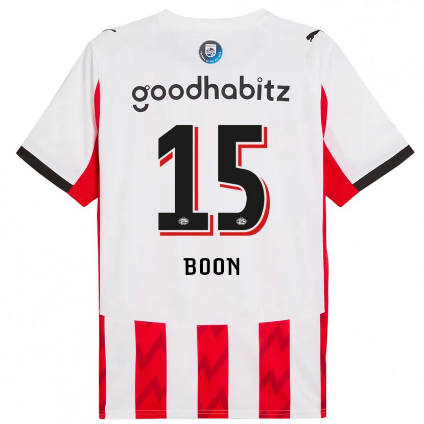 Danxen Kvinnor Rens Boon #15 Röd Vit Hemmatröja Matchtröjor 2025/26 Tröjor T-Tröja