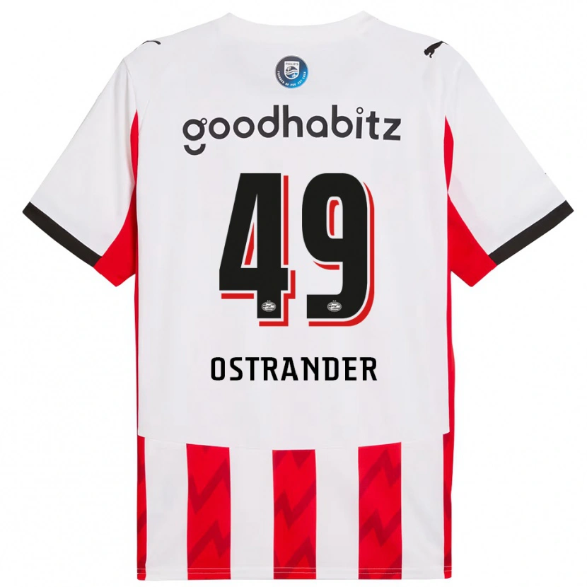 Danxen Kvinnor William Ostrander #49 Röd Vit Hemmatröja Matchtröjor 2025/26 Tröjor T-Tröja