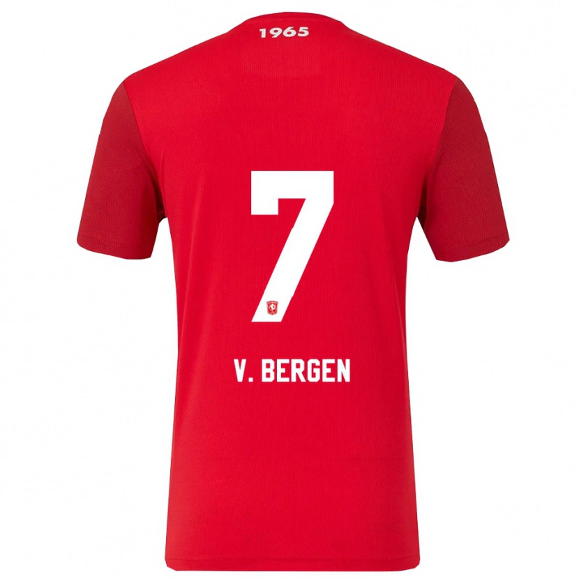 Danxen Kvinnor Mitchell Van Bergen #7 Röd Vit Hemmatröja Matchtröjor 2025/26 Tröjor T-Tröja