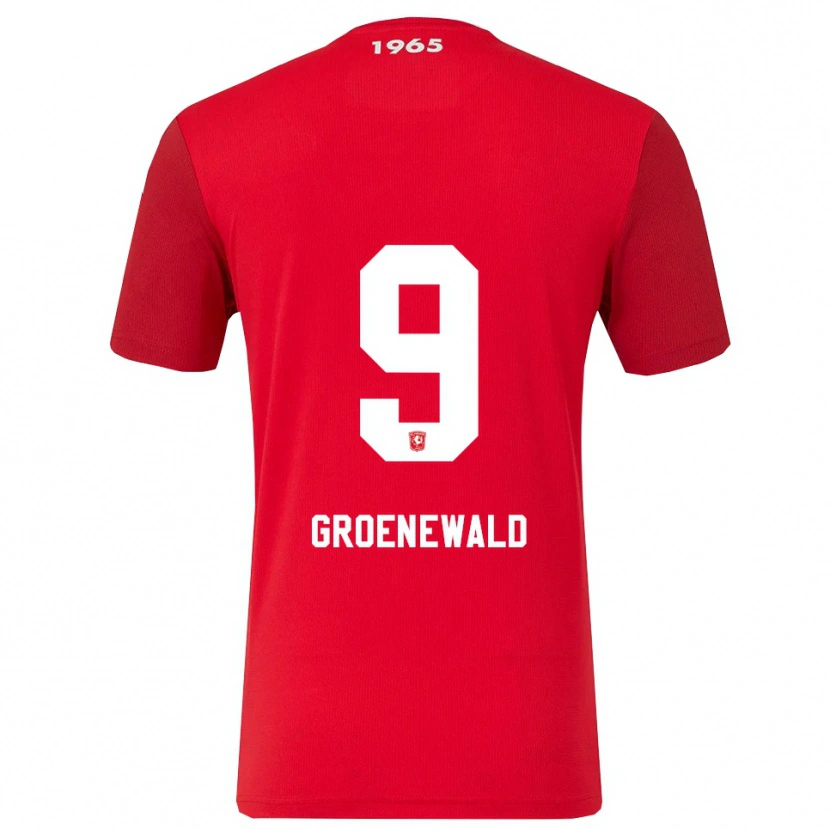 Danxen Kvinnor Nigel Groenewald #9 Röd Vit Hemmatröja Matchtröjor 2025/26 Tröjor T-Tröja
