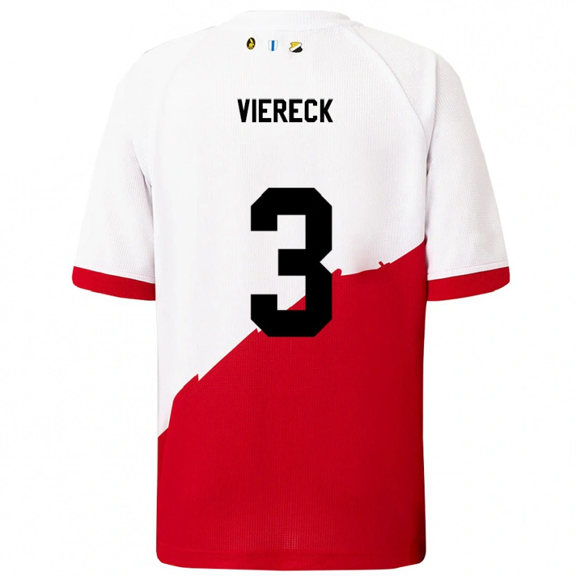 Danxen Kvinnor Neal Viereck #3 Vit Röd Hemmatröja Matchtröjor 2025/26 Tröjor T-Tröja