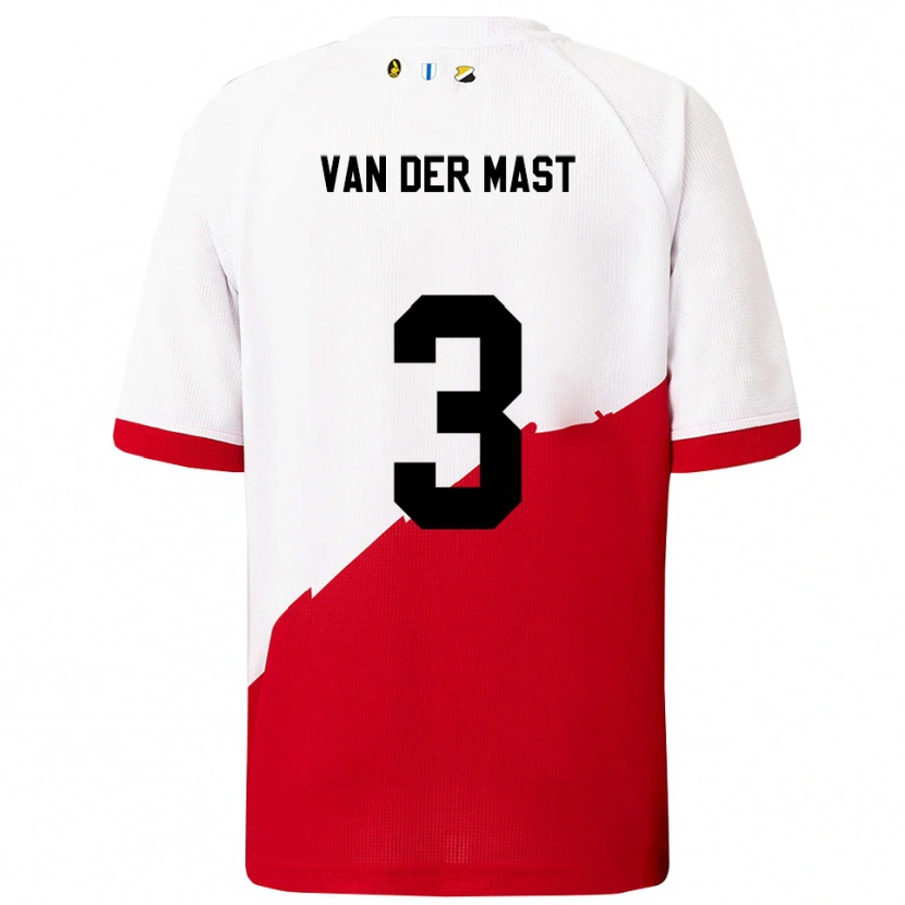 Danxen Kvinnor Hylke Van Der Mast #3 Vit Röd Hemmatröja Matchtröjor 2025/26 Tröjor T-Tröja