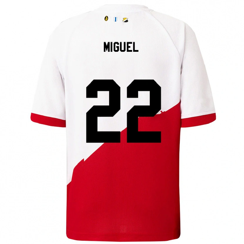 Danxen Kvinnor Miguel Rodríguez #22 Vit Röd Hemmatröja Matchtröjor 2025/26 Tröjor T-Tröja