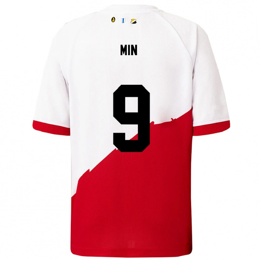 Danxen Kvinnor David Min #9 Vit Röd Hemmatröja Matchtröjor 2025/26 Tröjor T-Tröja