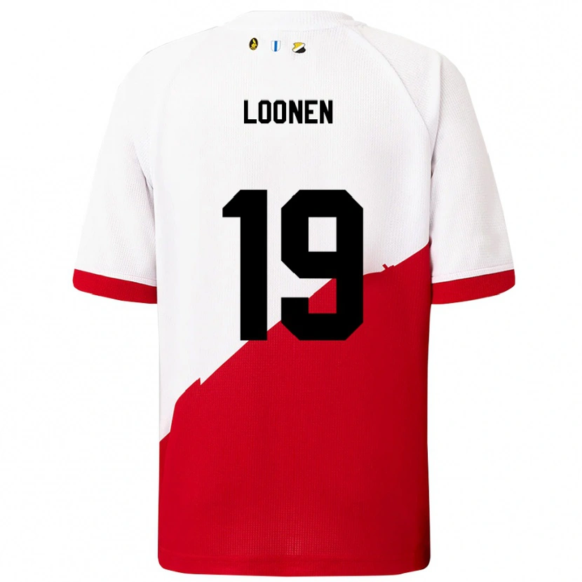 Danxen Kvinnor Lobke Loonen #19 Vit Röd Hemmatröja Matchtröjor 2025/26 Tröjor T-Tröja