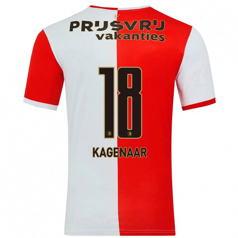 Danxen Kvinnor Isa Kagenaar #18 Röd Vit Hemmatröja Matchtröjor 2025/26 Tröjor T-Tröja