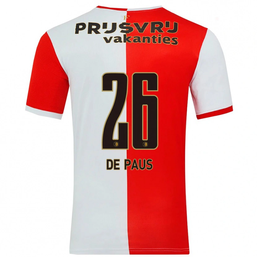 Danxen Kvinnor Sanne De Paus #26 Röd Vit Hemmatröja Matchtröjor 2025/26 Tröjor T-Tröja