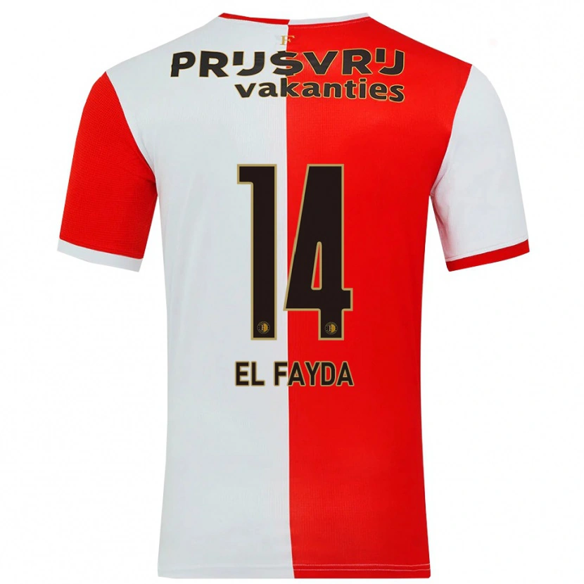 Danxen Kvinnor Damin El Fayda #14 Röd Vit Hemmatröja Matchtröjor 2025/26 Tröjor T-Tröja