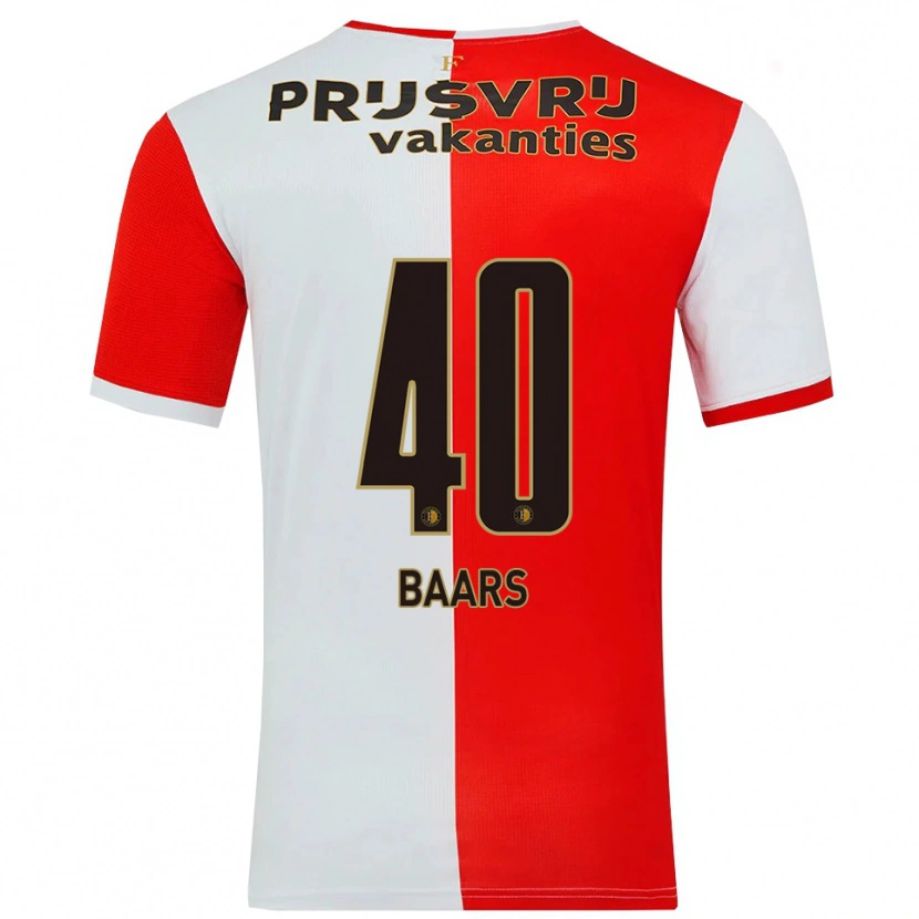 Danxen Kvinnor Guus Baars #40 Röd Vit Hemmatröja Matchtröjor 2025/26 Tröjor T-Tröja