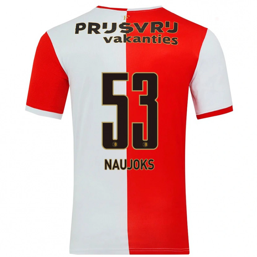 Danxen Kvinnor Noah Naujoks #53 Röd Vit Hemmatröja Matchtröjor 2025/26 Tröjor T-Tröja