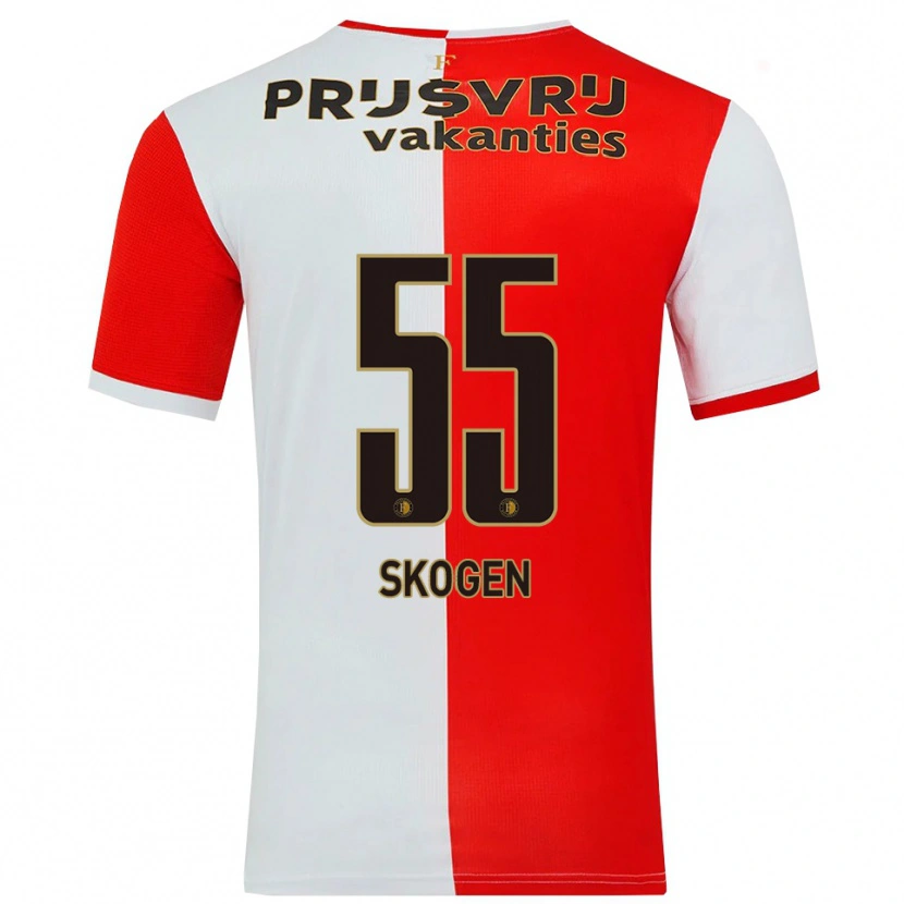 Danxen Kvinnor Sondre Skogen #55 Röd Vit Hemmatröja Matchtröjor 2025/26 Tröjor T-Tröja