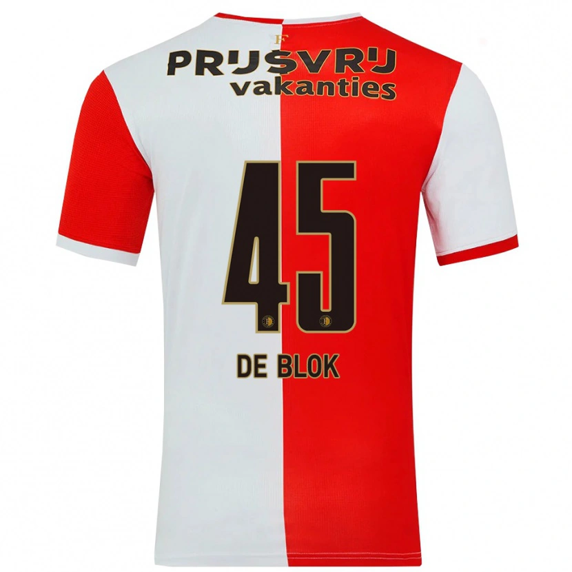 Danxen Kvinnor Lars De Blok #45 Röd Vit Hemmatröja Matchtröjor 2025/26 Tröjor T-Tröja