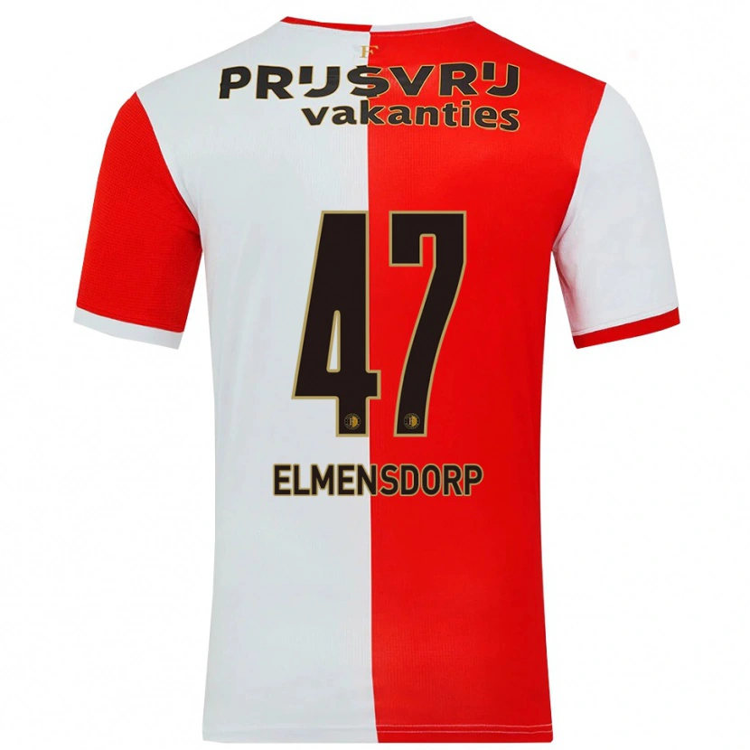 Danxen Kvinnor Paris Elmensdorp #47 Röd Vit Hemmatröja Matchtröjor 2025/26 Tröjor T-Tröja
