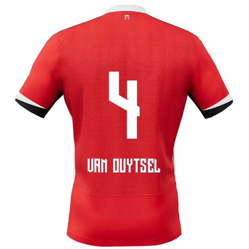 Danxen Kvinnor Kevin Van Ouytsel #4 Röd Vit Hemmatröja Matchtröjor 2025/26 Tröjor T-Tröja