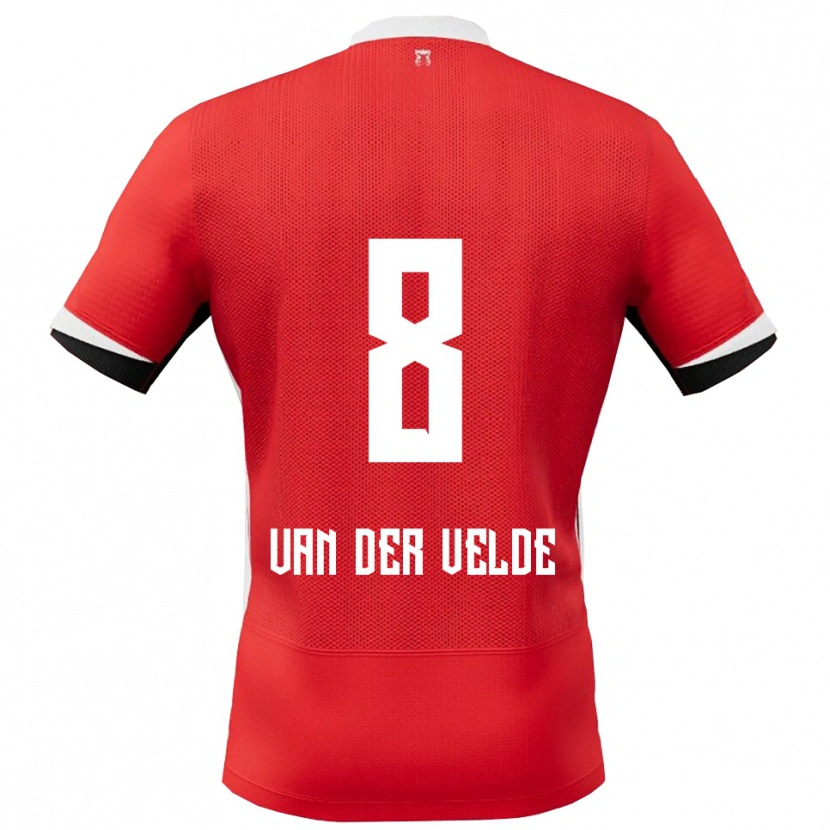 Danxen Kvinnor Yordi Van Der Velde #8 Röd Vit Hemmatröja Matchtröjor 2025/26 Tröjor T-Tröja