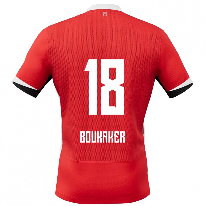 Danxen Kvinnor Romaissa Boukaker #18 Röd Vit Hemmatröja Matchtröjor 2025/26 Tröjor T-Tröja