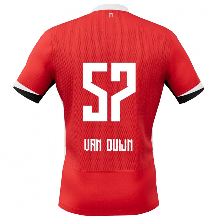Danxen Kvinnor Sem Van Duijn #57 Röd Vit Hemmatröja Matchtröjor 2025/26 Tröjor T-Tröja