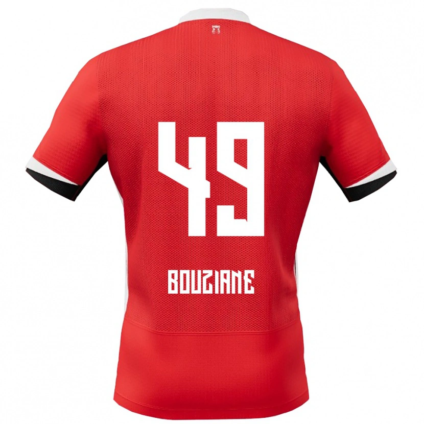 Danxen Kvinnor Wassim Bouziane #49 Röd Vit Hemmatröja Matchtröjor 2025/26 Tröjor T-Tröja