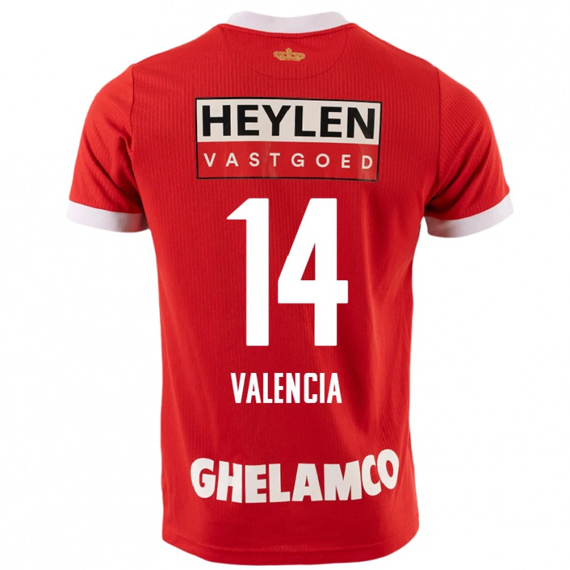 Danxen Kvinnor Anthony Valencia #14 Röd Vit Hemmatröja Matchtröjor 2025/26 Tröjor T-Tröja