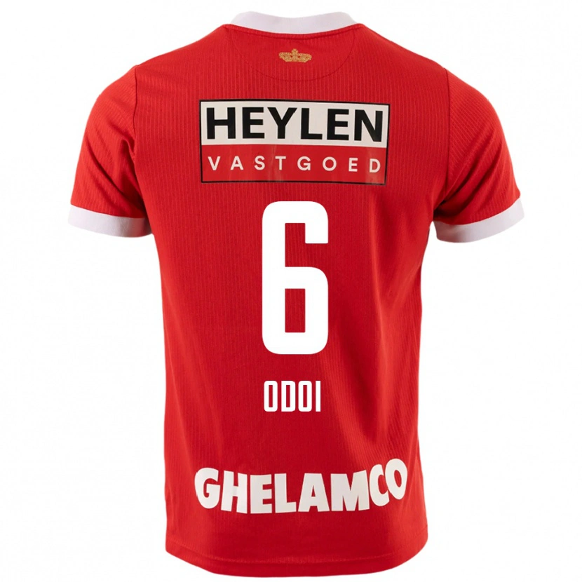 Danxen Kvinnor Denis Odoi #6 Röd Vit Hemmatröja Matchtröjor 2025/26 Tröjor T-Tröja