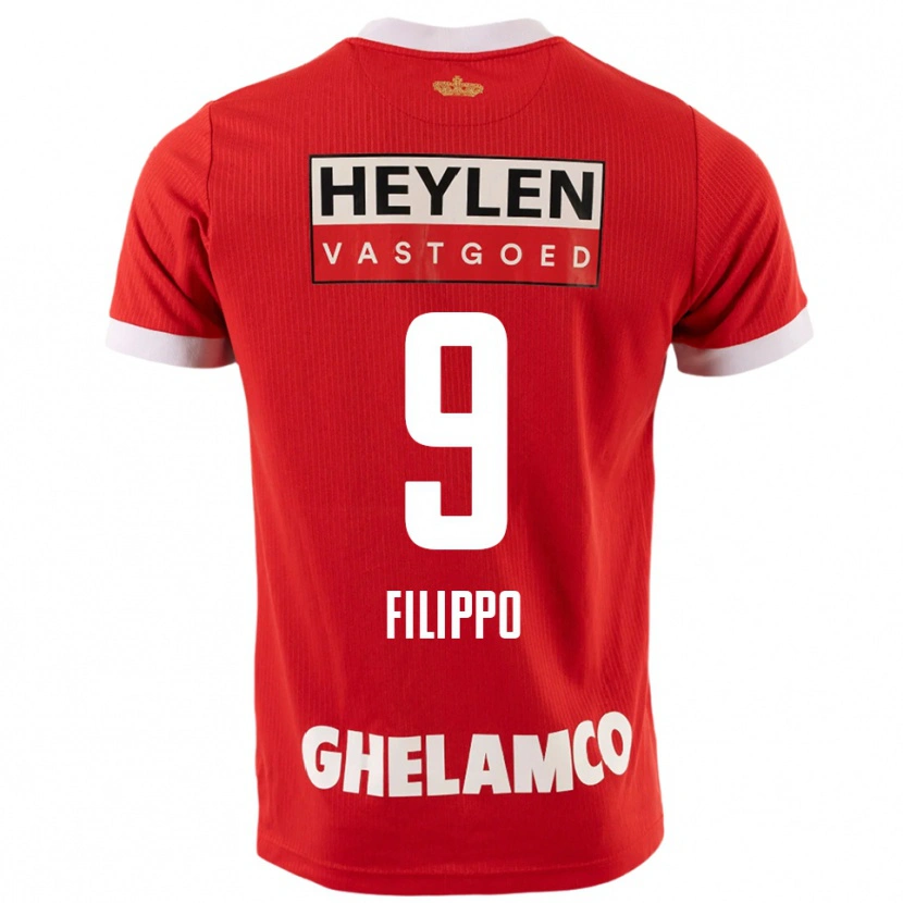 Danxen Kvinnor Niels Filippo #9 Röd Vit Hemmatröja Matchtröjor 2025/26 Tröjor T-Tröja
