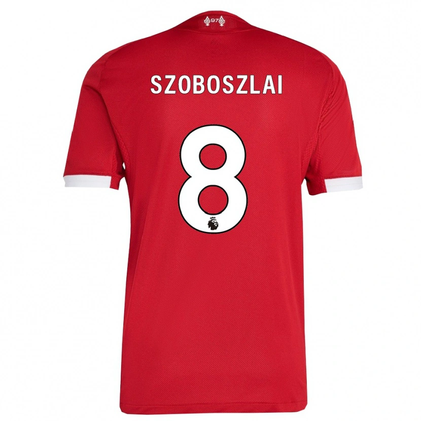 Danxen Kvinnor Dominik Szoboszlai #8 Röd Vit Hemmatröja Matchtröjor 2025/26 Tröjor T-Tröja