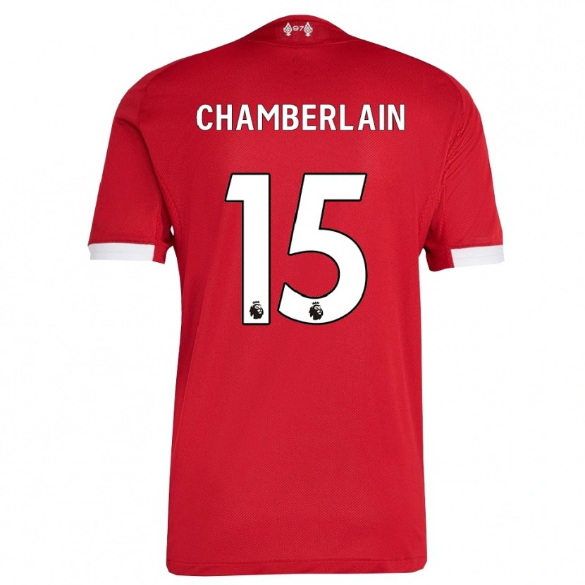 Danxen Kvinnor Alex Oxlade Chamberlain #15 Röd Vit Hemmatröja Matchtröjor 2025/26 Tröjor T-Tröja