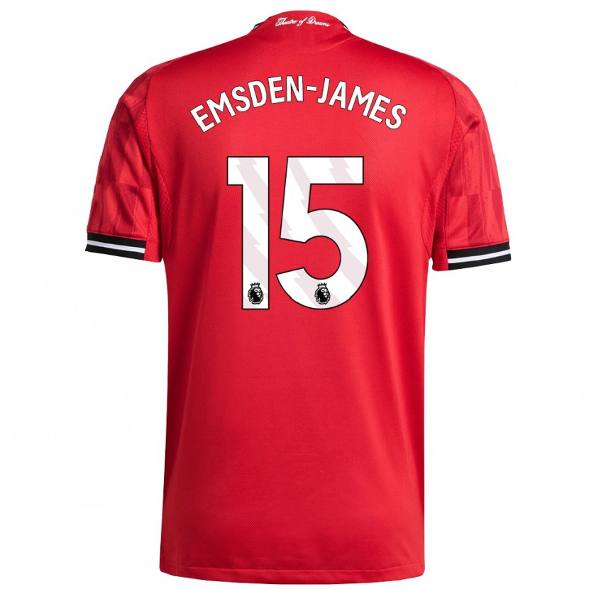 Danxen Kvinnor Harley Emsden-James #15 Röd Svart Vit Hemmatröja Matchtröjor 2025/26 Tröjor T-Tröja