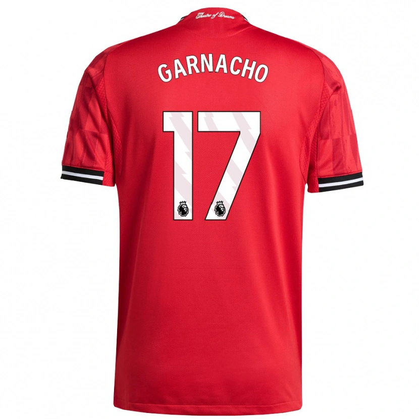 Danxen Kvinnor Alejandro Garnacho #17 Röd Svart Vit Hemmatröja Matchtröjor 2025/26 Tröjor T-Tröja